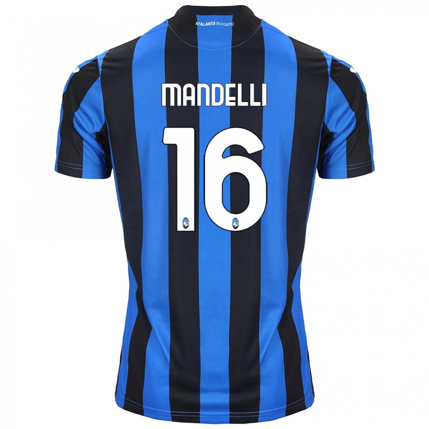 Hombre Camiseta Giulia Mandelli #16 Azul Negro 1ª Equipación 2024/25 La Camisa Argentina