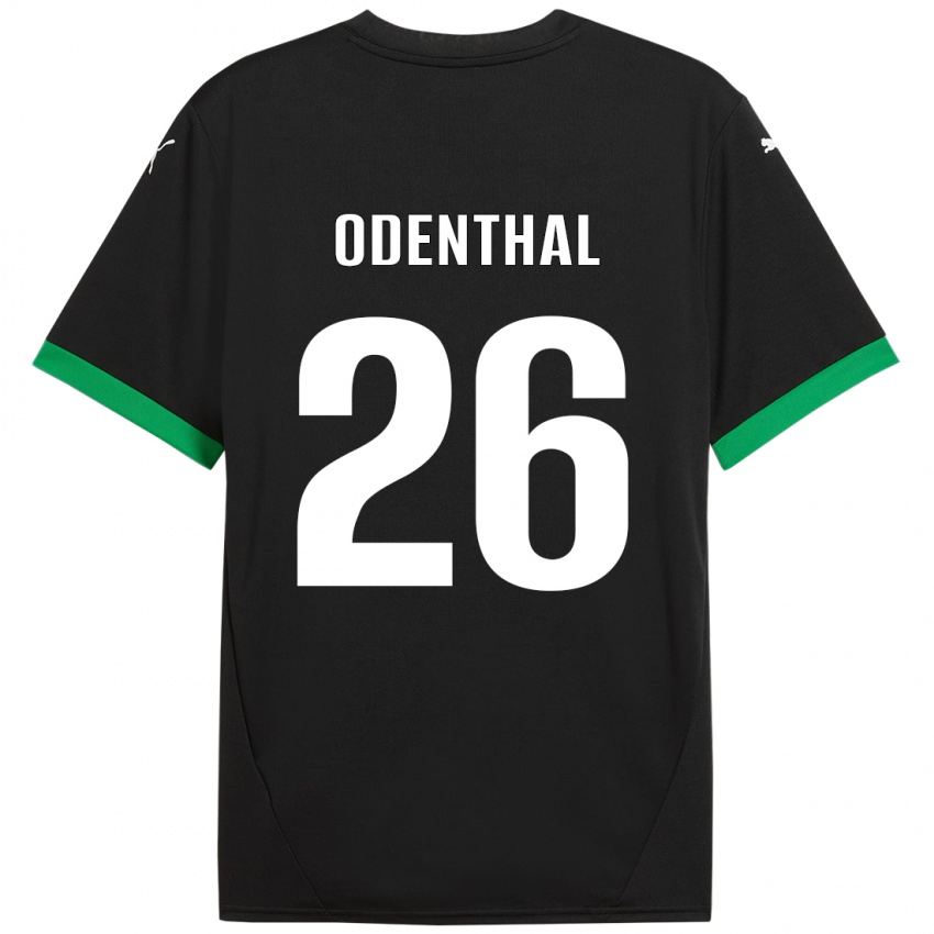 Hombre Camiseta Cas Odenthal #26 Negro Verde Oscuro 1ª Equipación 2024/25 La Camisa Argentina