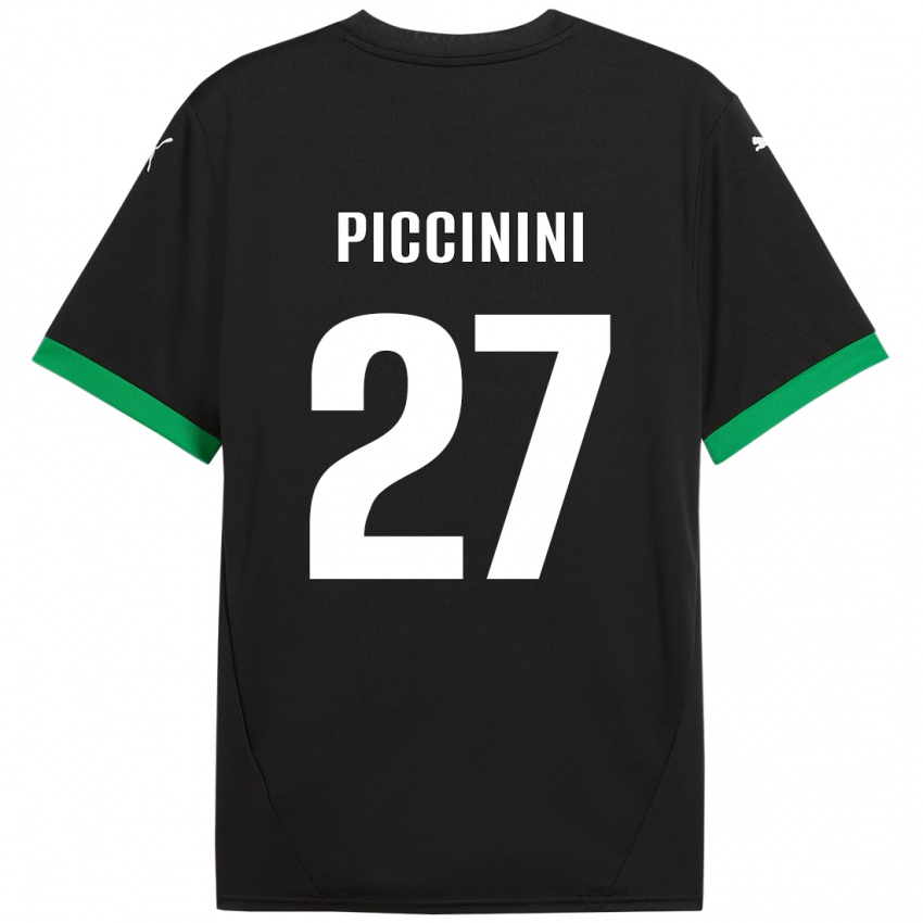 Hombre Camiseta Stefano Piccinini #27 Negro Verde Oscuro 1ª Equipación 2024/25 La Camisa Argentina