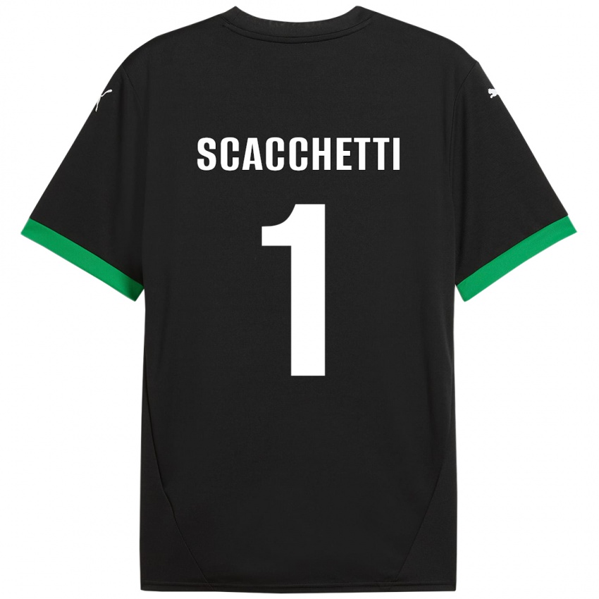 Hombre Camiseta Alessandro Scacchetti #1 Negro Verde Oscuro 1ª Equipación 2024/25 La Camisa Argentina