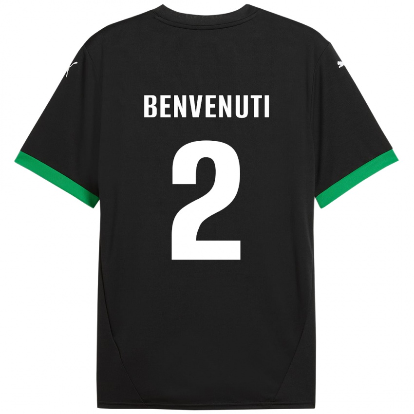 Hombre Camiseta Giacomo Benvenuti #2 Negro Verde Oscuro 1ª Equipación 2024/25 La Camisa Argentina