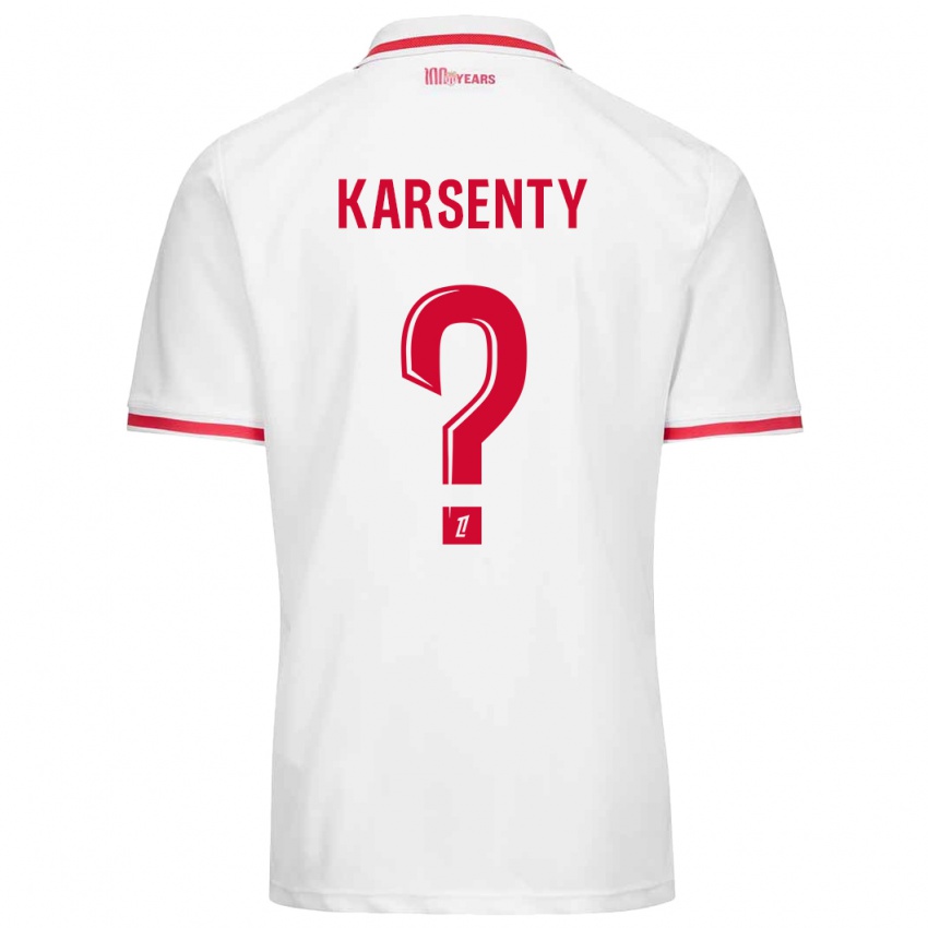 Hombre Camiseta Kylian Karsenty #0 Blanco Rojo 1ª Equipación 2024/25 La Camisa Argentina