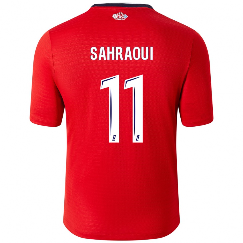 Hombre Camiseta Osame Sahraoui #11 Rojo Blanco 1ª Equipación 2024/25 La Camisa Argentina