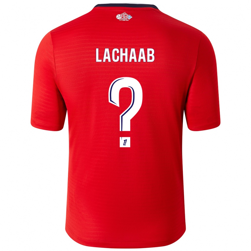 Hombre Camiseta Younes Lachaab #0 Rojo Blanco 1ª Equipación 2024/25 La Camisa Argentina