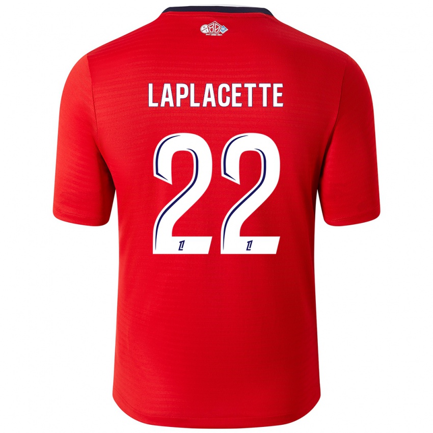 Hombre Camiseta Tess Laplacette #22 Rojo Blanco 1ª Equipación 2024/25 La Camisa Argentina