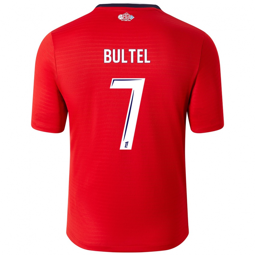 Hombre Camiseta Ludivine Bultel #7 Rojo Blanco 1ª Equipación 2024/25 La Camisa Argentina