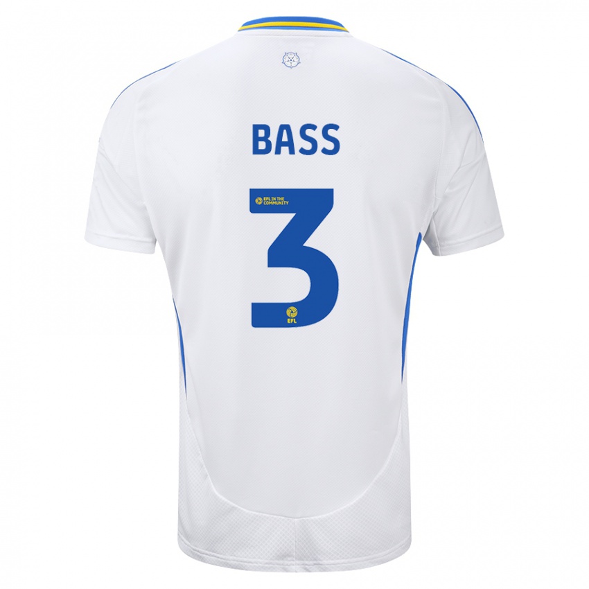 Hombre Camiseta Rebekah Bass #3 Blanco Azul 1ª Equipación 2024/25 La Camisa Argentina