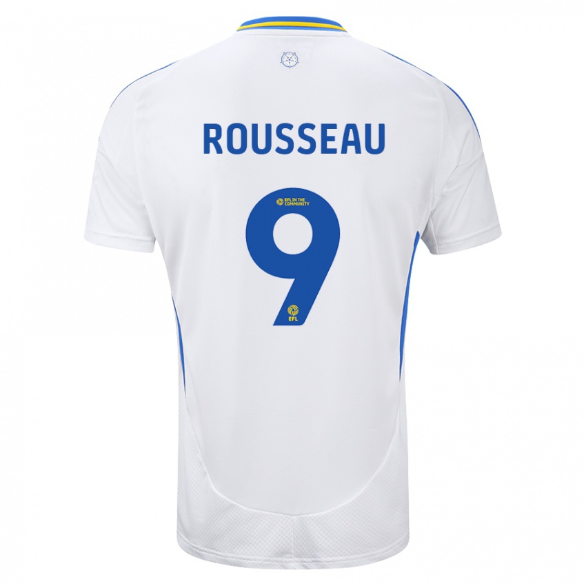 Hombre Camiseta Jess Rousseau #9 Blanco Azul 1ª Equipación 2024/25 La Camisa Argentina