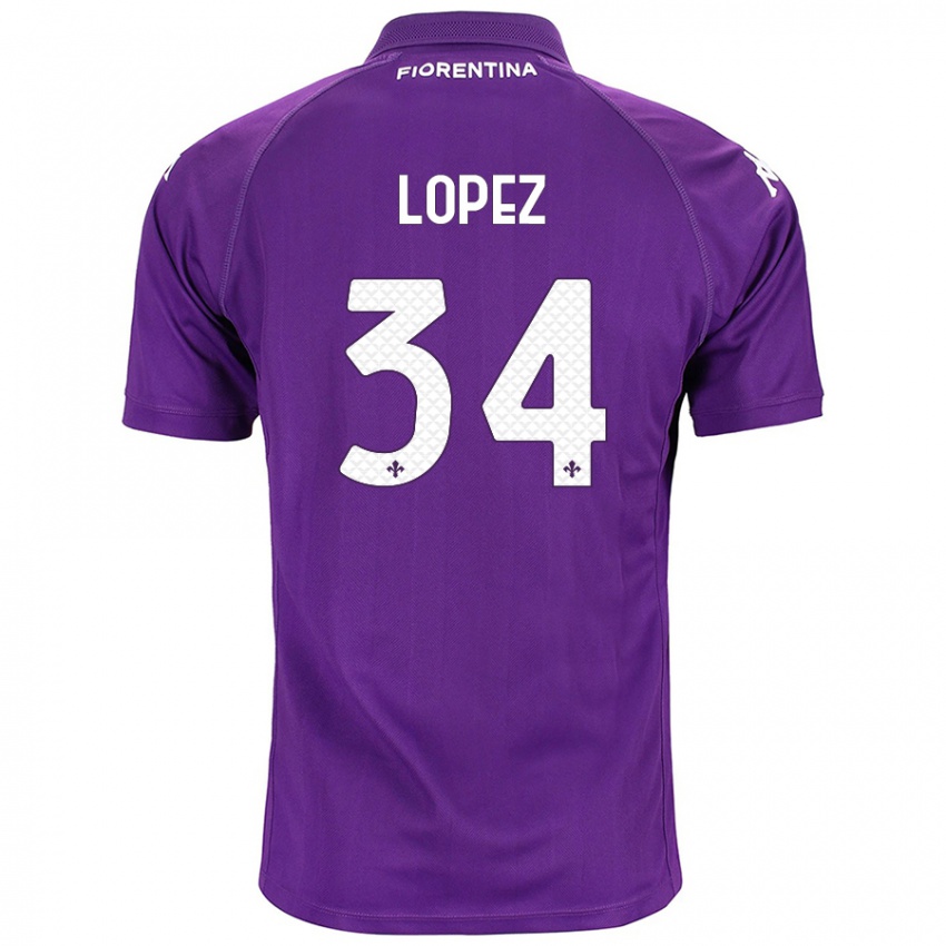 Hombre Camiseta Lucas López #34 Morado 1ª Equipación 2024/25 La Camisa Argentina