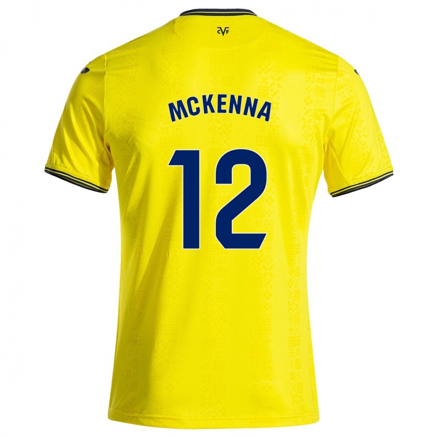 Hombre Camiseta Kayla Mckenna #12 Amarillo Negro 1ª Equipación 2024/25 La Camisa Argentina