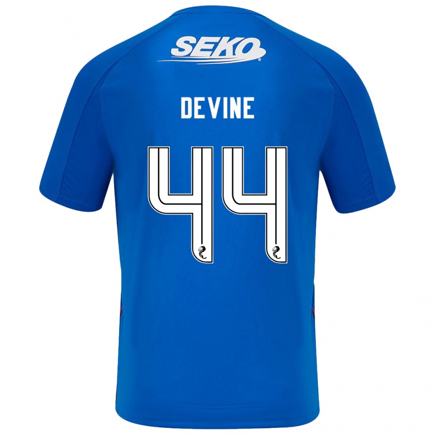 Hombre Camiseta Adam Devine #44 Azul Oscuro 1ª Equipación 2024/25 La Camisa Argentina