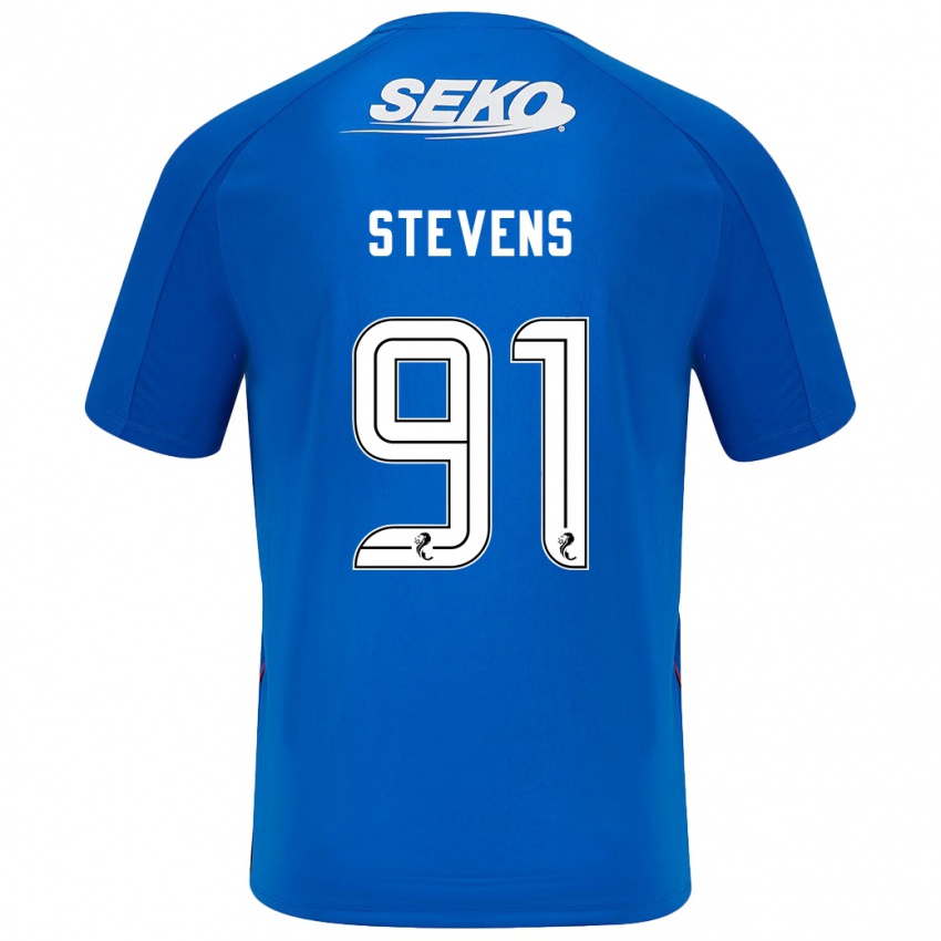 Hombre Camiseta Archie Stevens #91 Azul Oscuro 1ª Equipación 2024/25 La Camisa Argentina