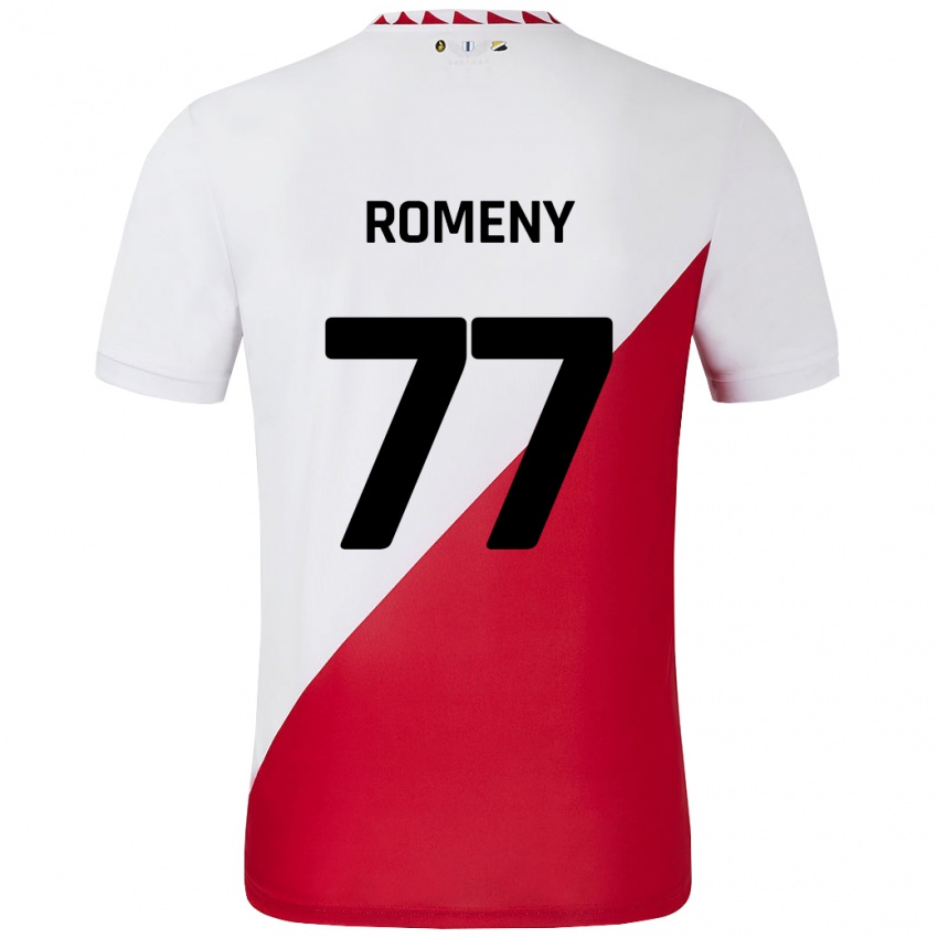 Hombre Camiseta Ole Romeny #77 Blanco Rojo 1ª Equipación 2024/25 La Camisa Argentina