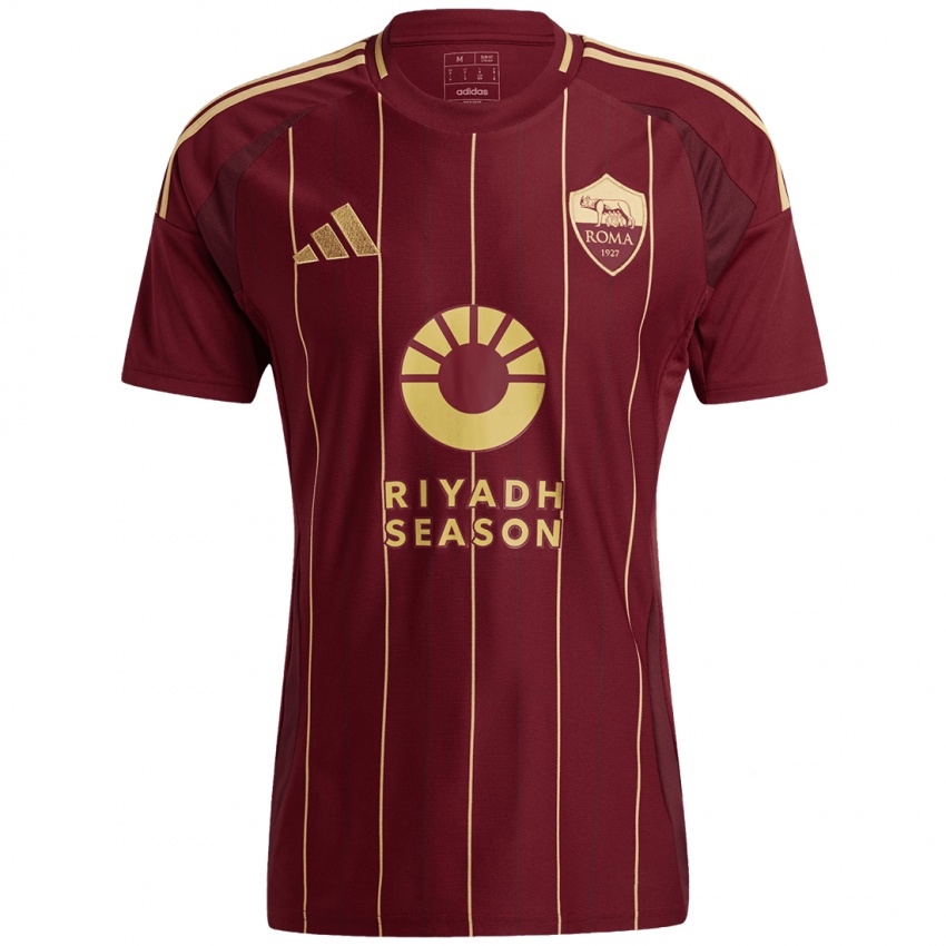 Hombre Camiseta Su Nombre #0 Rojo Marrón Dorado 1ª Equipación 2024/25 La Camisa Argentina