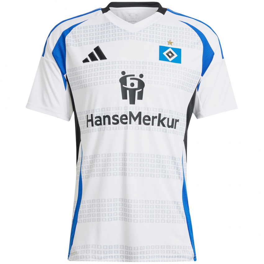 Hombre Camiseta Steven Mensah #1 Blanco Azul 1ª Equipación 2024/25 La Camisa Argentina