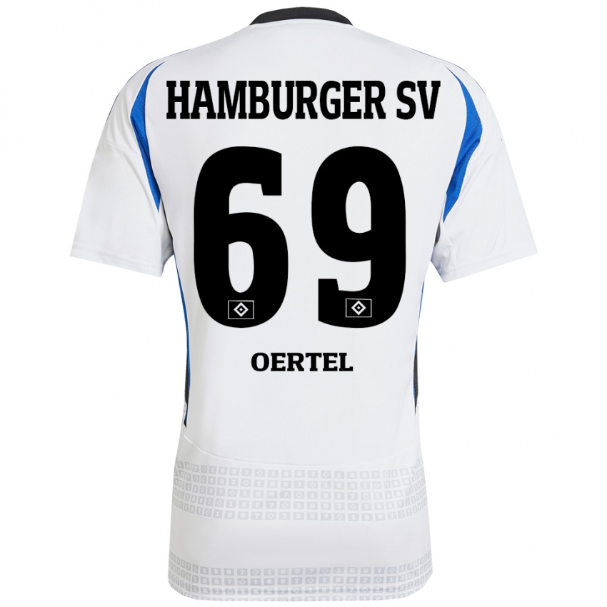 Hombre Camiseta Jan Oertel #69 Blanco Azul 1ª Equipación 2024/25 La Camisa Argentina