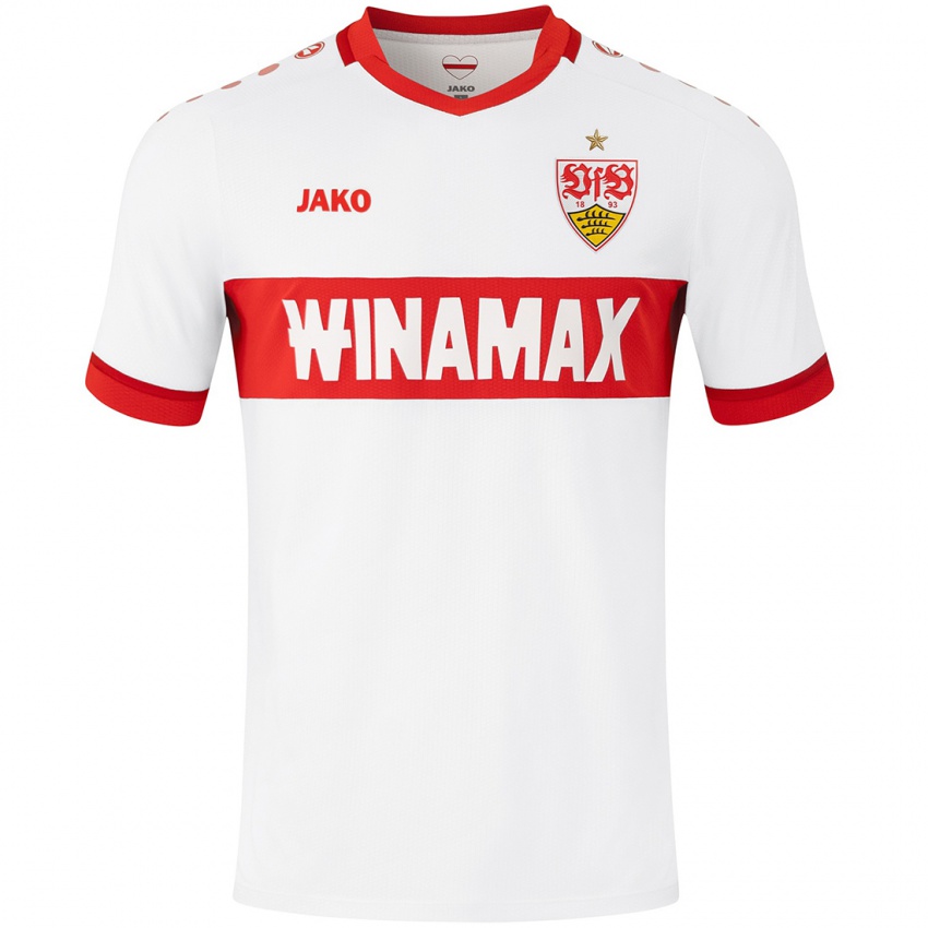 Hombre Camiseta Jannik Fortenbacher #0 Blanco Rojo 1ª Equipación 2024/25 La Camisa Argentina