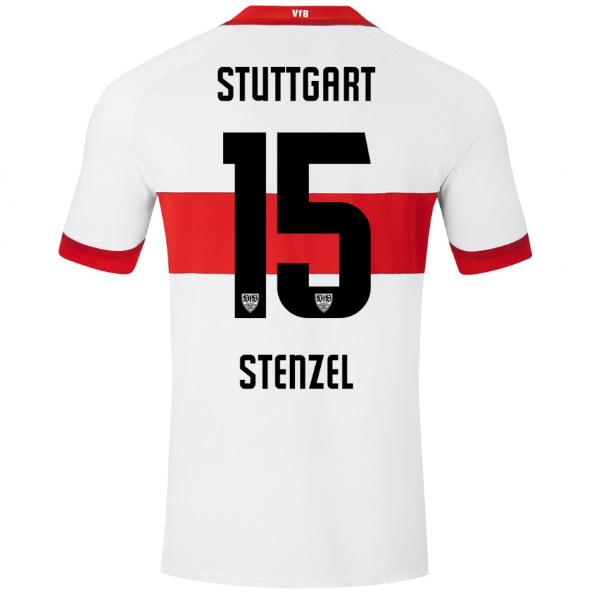 Hombre Camiseta Pascal Stenzel #15 Blanco Rojo 1ª Equipación 2024/25 La Camisa Argentina