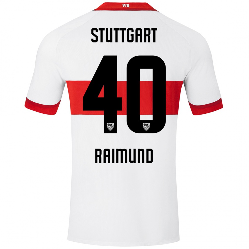 Hombre Camiseta Luca Raimund #40 Blanco Rojo 1ª Equipación 2024/25 La Camisa Argentina