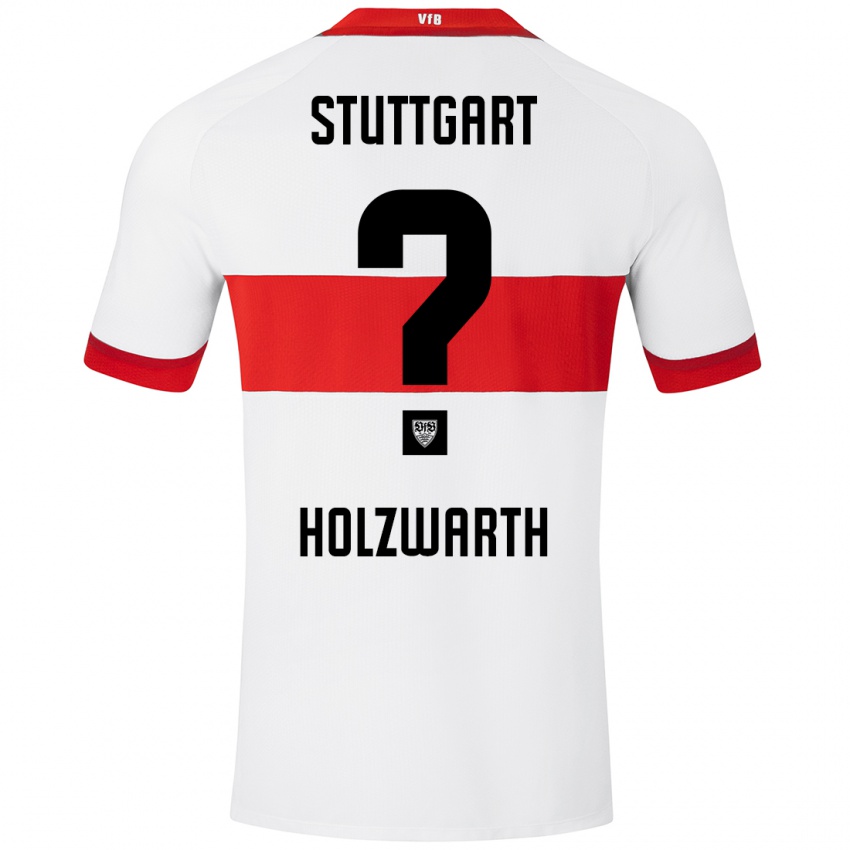 Hombre Camiseta Luc Holzwarth #0 Blanco Rojo 1ª Equipación 2024/25 La Camisa Argentina