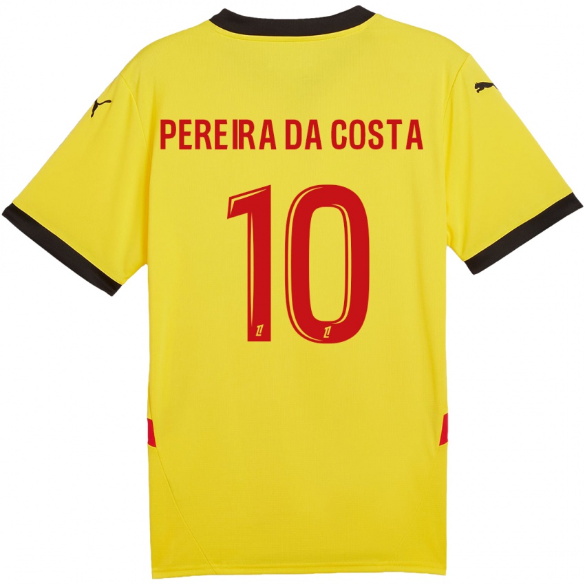 Hombre Camiseta David Pereira Da Costa #10 Amarillo Rojo 1ª Equipación 2024/25 La Camisa Argentina