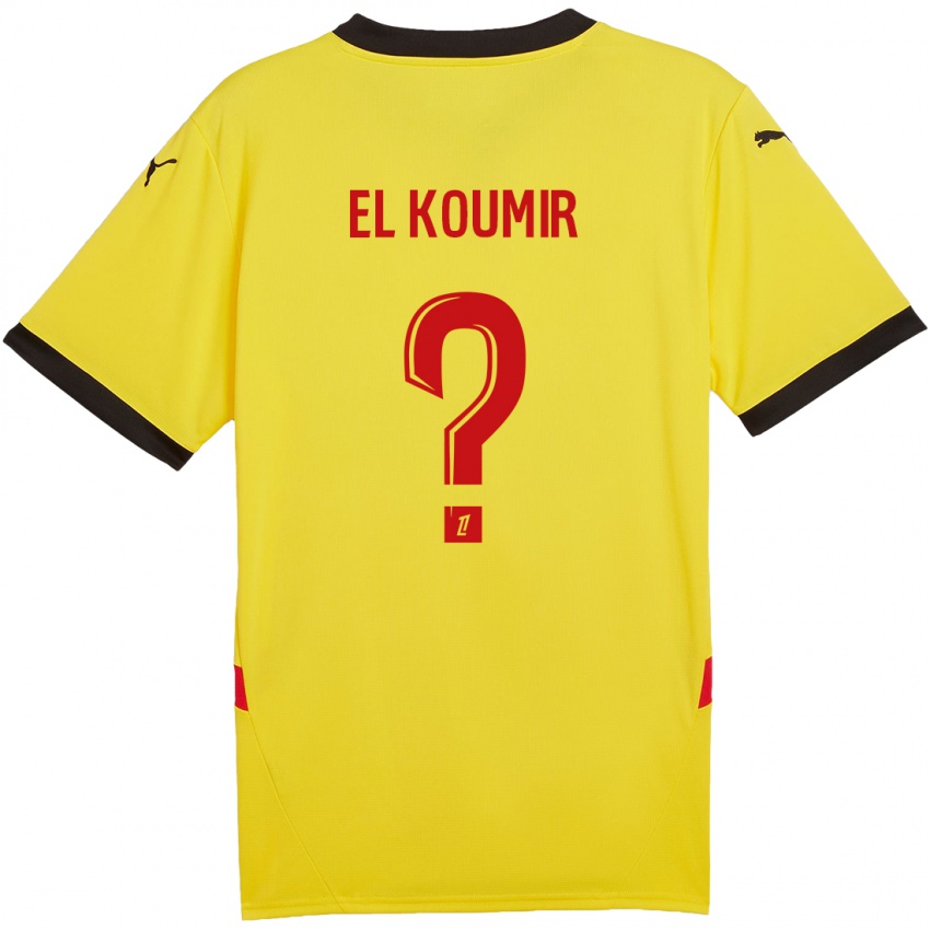 Hombre Camiseta Kaïna El Koumir #0 Amarillo Rojo 1ª Equipación 2024/25 La Camisa Argentina