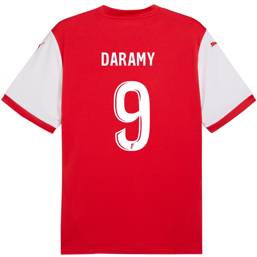 Hombre Camiseta Mohamed Daramy #9 Rojo Blanco 1ª Equipación 2024/25 La Camisa Argentina