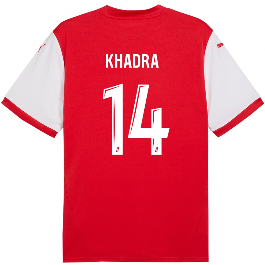 Hombre Camiseta Reda Khadra #14 Rojo Blanco 1ª Equipación 2024/25 La Camisa Argentina