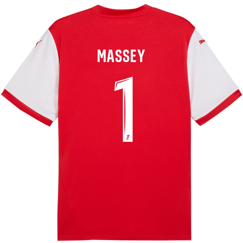 Hombre Camiseta Kayza Massey #1 Rojo Blanco 1ª Equipación 2024/25 La Camisa Argentina