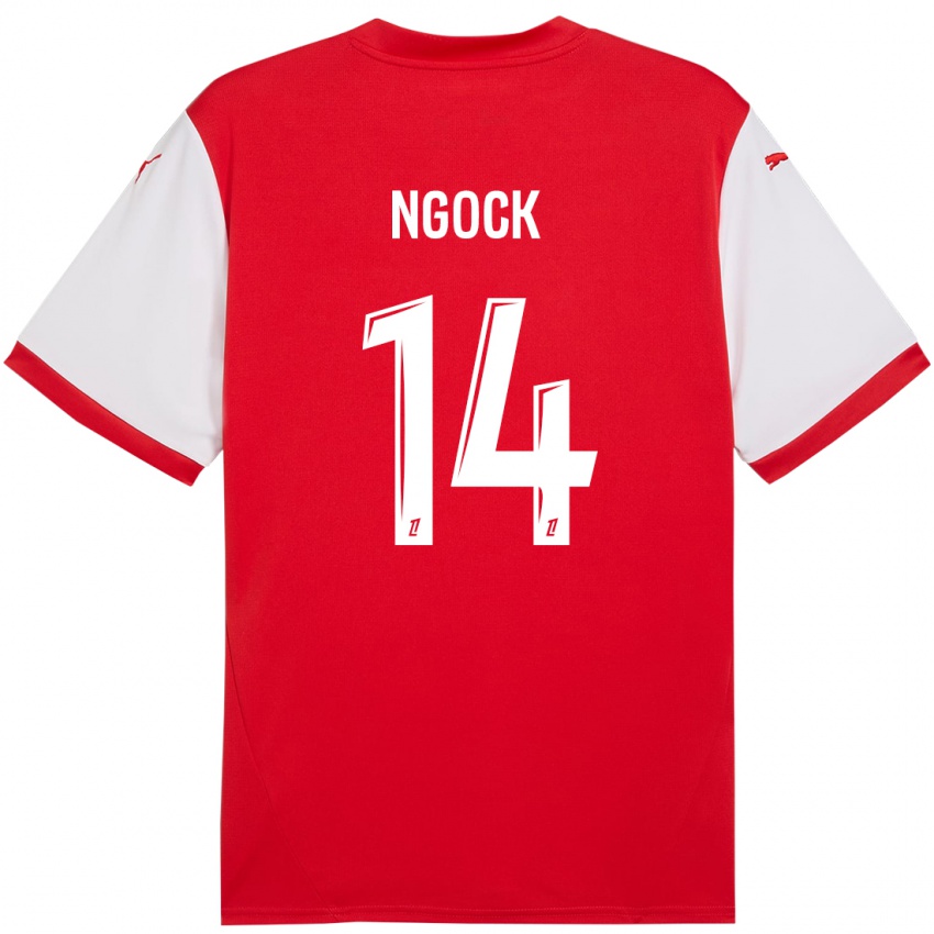 Hombre Camiseta Monique Ngock #14 Rojo Blanco 1ª Equipación 2024/25 La Camisa Argentina