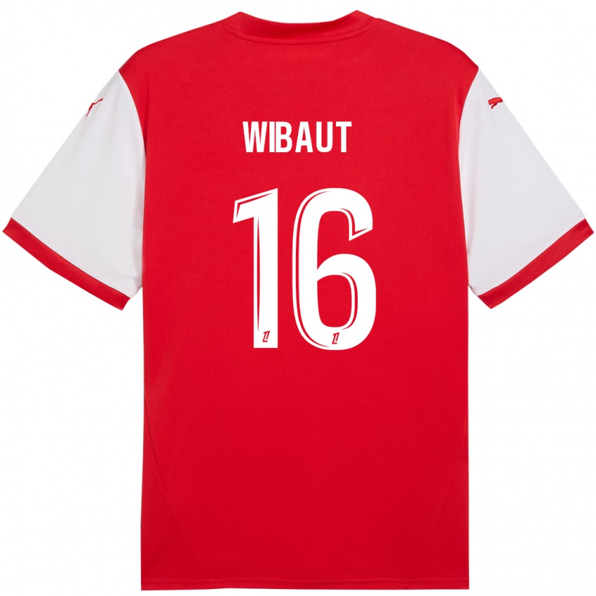 Hombre Camiseta Clara Wibaut #16 Rojo Blanco 1ª Equipación 2024/25 La Camisa Argentina