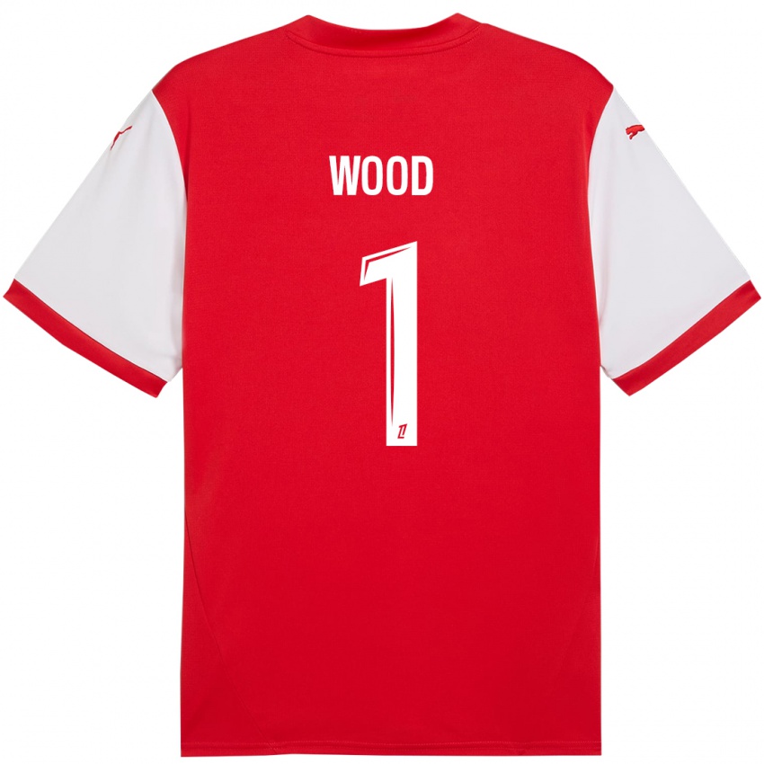 Hombre Camiseta Mackenzie Wood #1 Rojo Blanco 1ª Equipación 2024/25 La Camisa Argentina