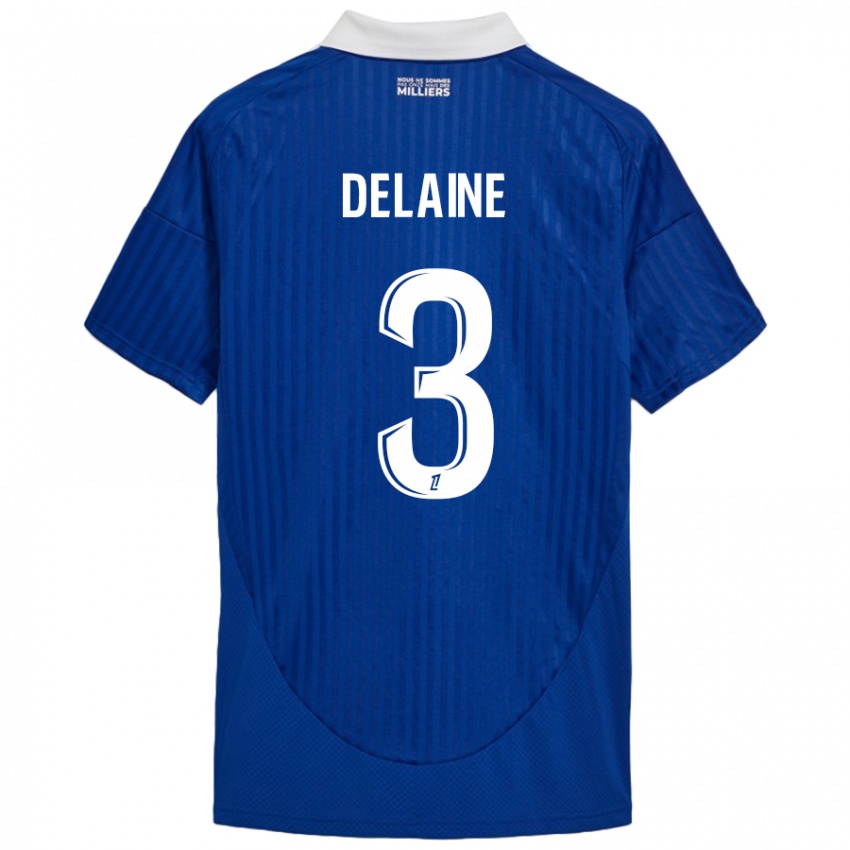 Hombre Camiseta Thomas Delaine #3 Azul Blanco 1ª Equipación 2024/25 La Camisa Argentina