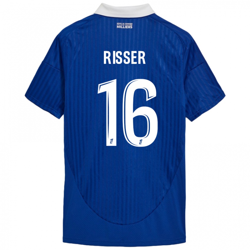 Hombre Camiseta Robin Risser #16 Azul Blanco 1ª Equipación 2024/25 La Camisa Argentina