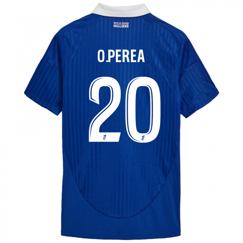 Hombre Camiseta Óscar Perea #20 Azul Blanco 1ª Equipación 2024/25 La Camisa Argentina