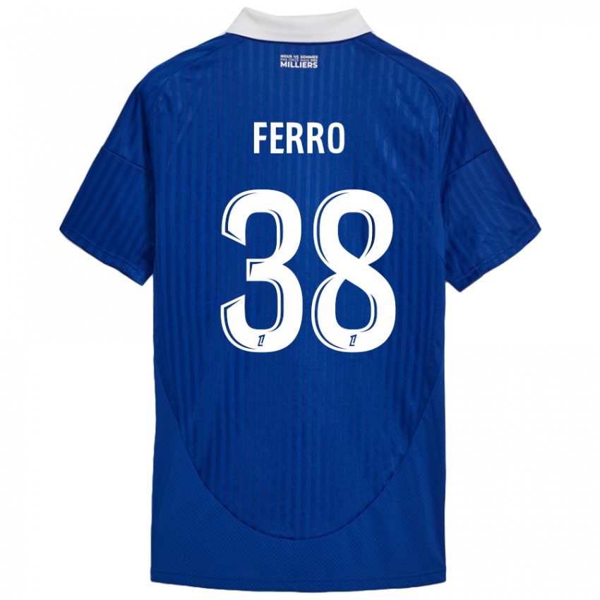 Hombre Camiseta Nolan Ferro #38 Azul Blanco 1ª Equipación 2024/25 La Camisa Argentina