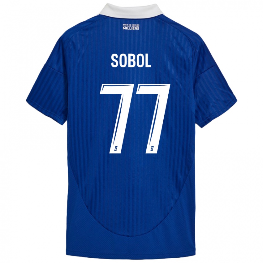 Hombre Camiseta Eduard Sobol #77 Azul Blanco 1ª Equipación 2024/25 La Camisa Argentina