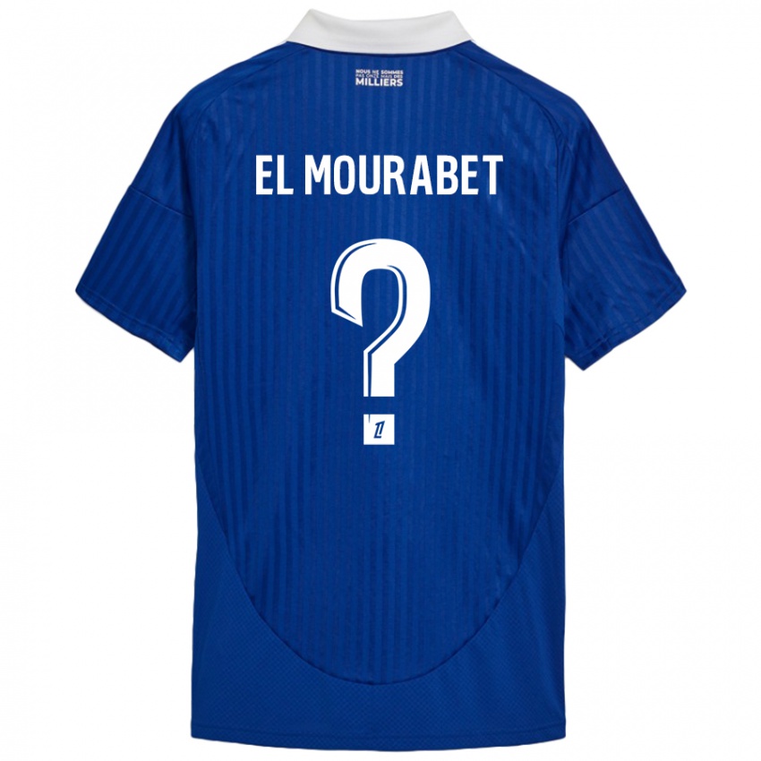 Hombre Camiseta Samir El Mourabet #0 Azul Blanco 1ª Equipación 2024/25 La Camisa Argentina