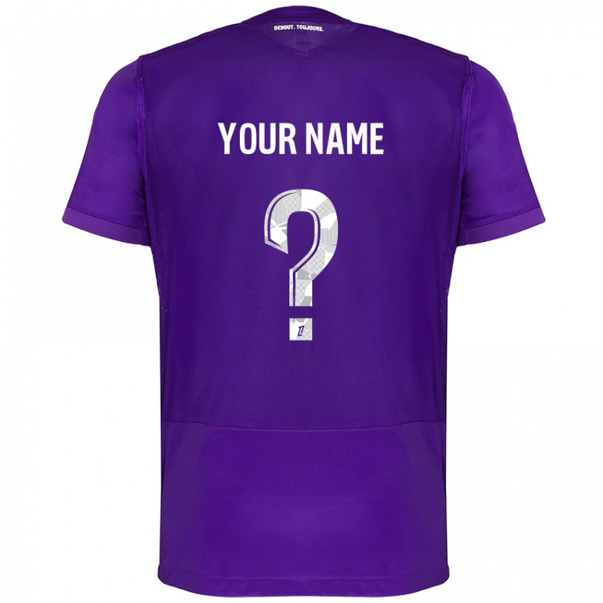 Hombre Camiseta Ihren Namen #0 Morado Blanco 1ª Equipación 2024/25 La Camisa Argentina