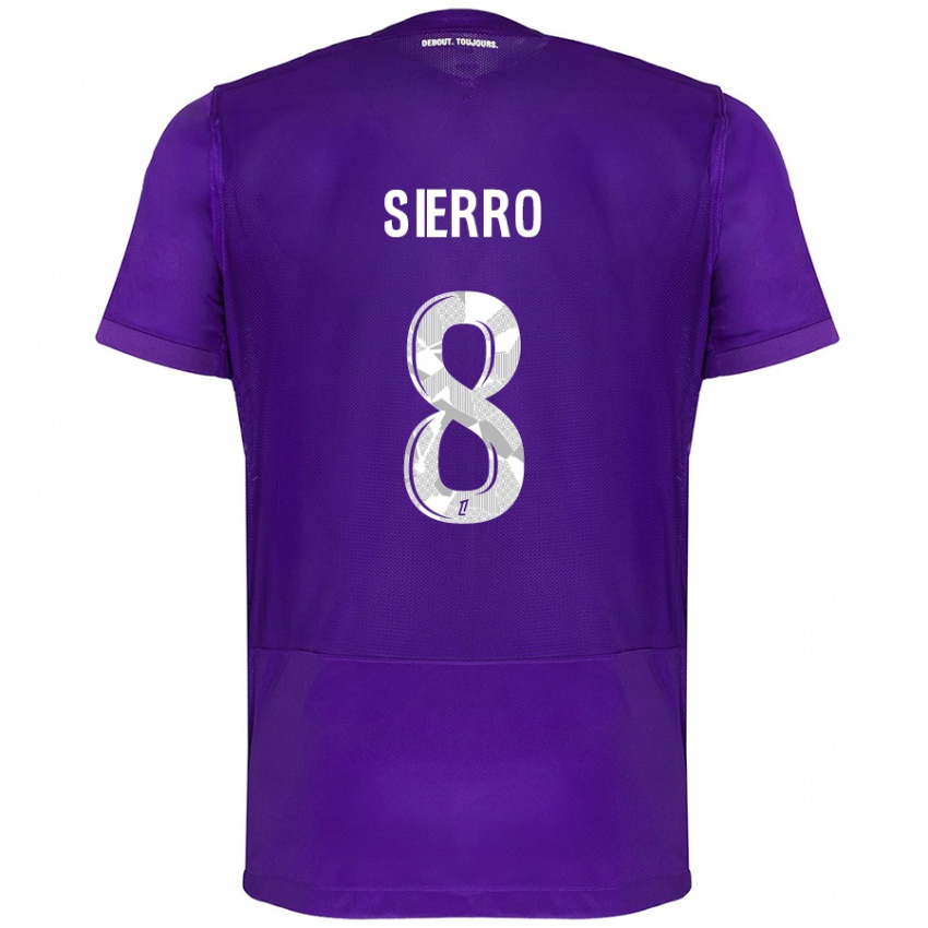 Hombre Camiseta Vincent Sierro #8 Morado Blanco 1ª Equipación 2024/25 La Camisa Argentina