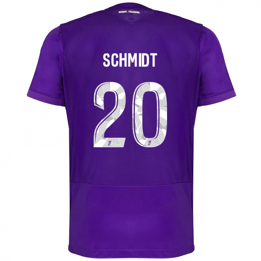 Hombre Camiseta Niklas Schmidt #20 Morado Blanco 1ª Equipación 2024/25 La Camisa Argentina