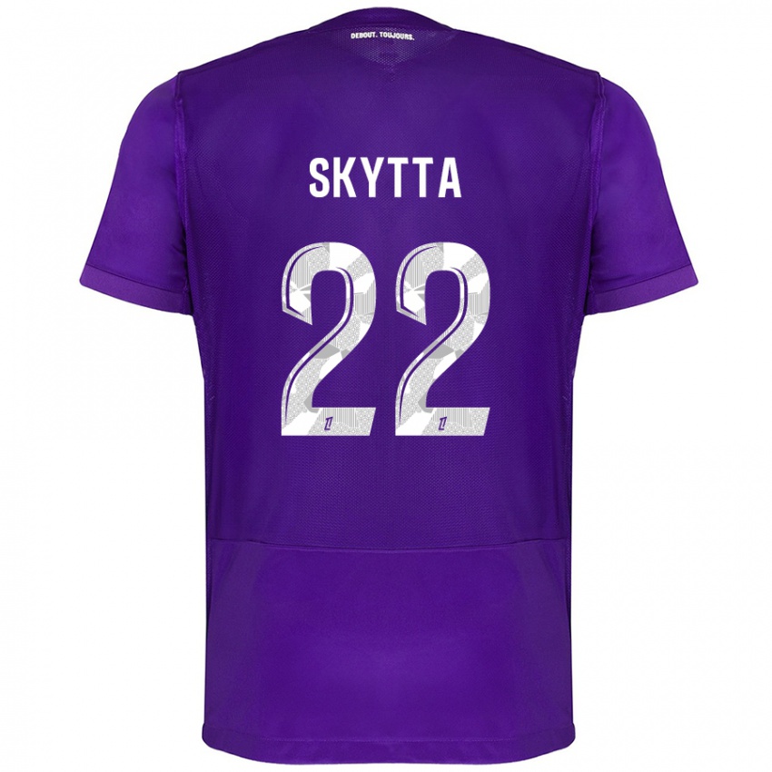 Hombre Camiseta Naatan Skyttä #22 Morado Blanco 1ª Equipación 2024/25 La Camisa Argentina