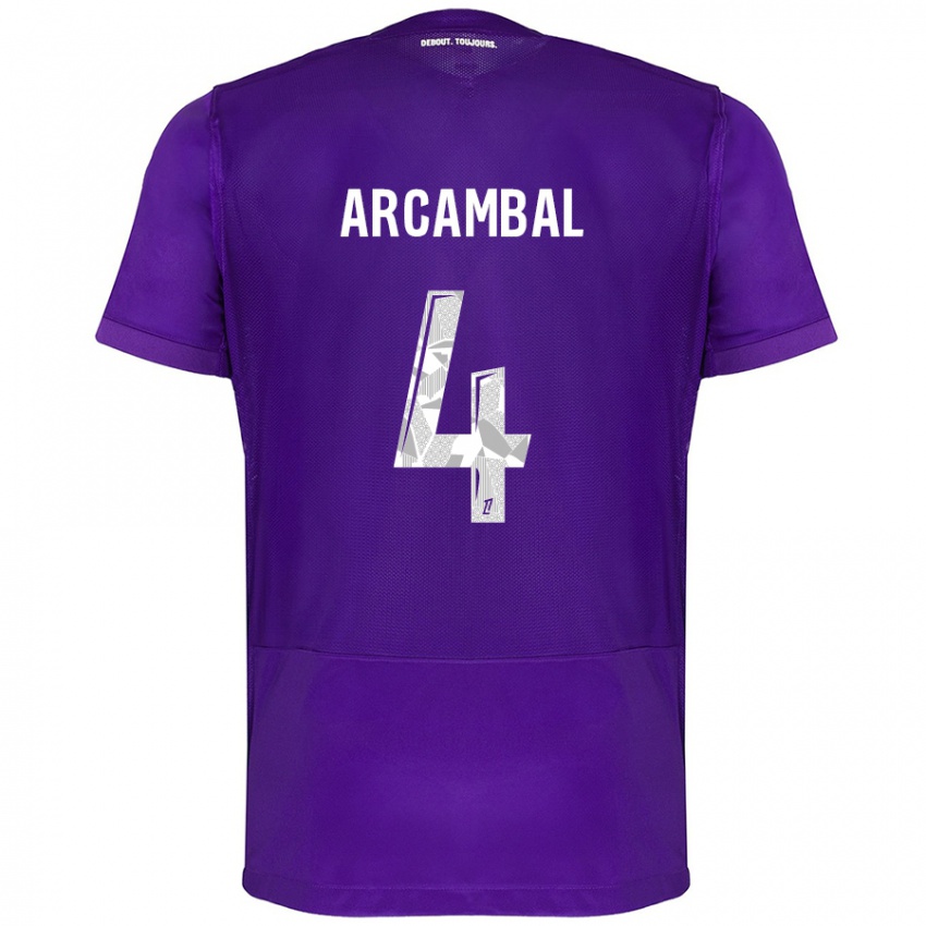 Hombre Camiseta Anais Arcambal #4 Morado Blanco 1ª Equipación 2024/25 La Camisa Argentina