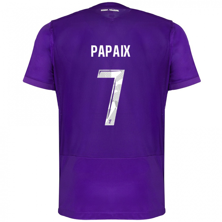 Hombre Camiseta Marie Papaix #7 Morado Blanco 1ª Equipación 2024/25 La Camisa Argentina