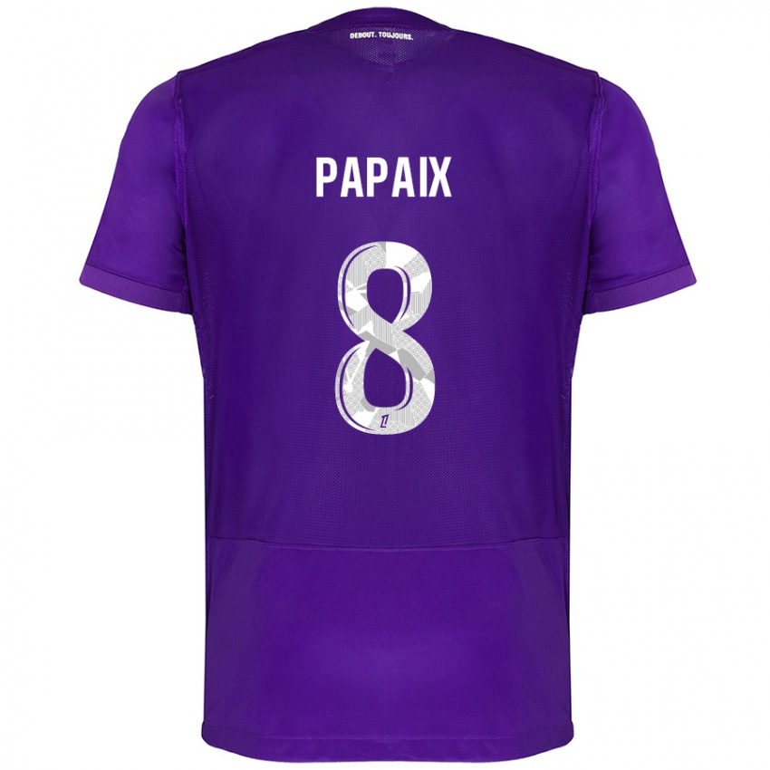 Hombre Camiseta Pauline Papaix #8 Morado Blanco 1ª Equipación 2024/25 La Camisa Argentina