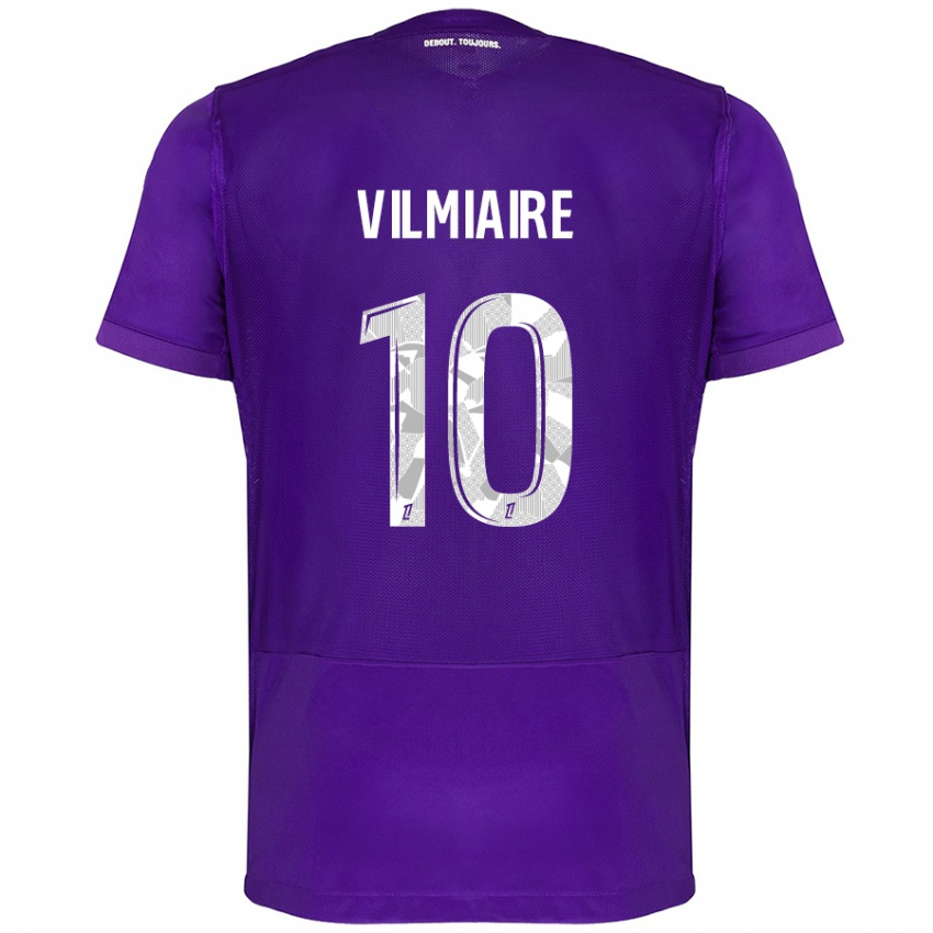 Hombre Camiseta Kelly Vilmiaire #10 Morado Blanco 1ª Equipación 2024/25 La Camisa Argentina