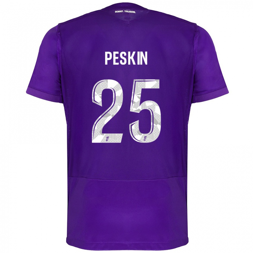 Hombre Camiseta Kelso Peskin #25 Morado Blanco 1ª Equipación 2024/25 La Camisa Argentina