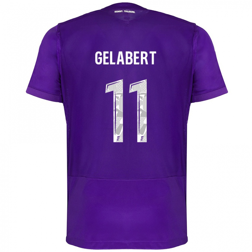 Hombre Camiseta César Gelabert #11 Morado Blanco 1ª Equipación 2024/25 La Camisa Argentina