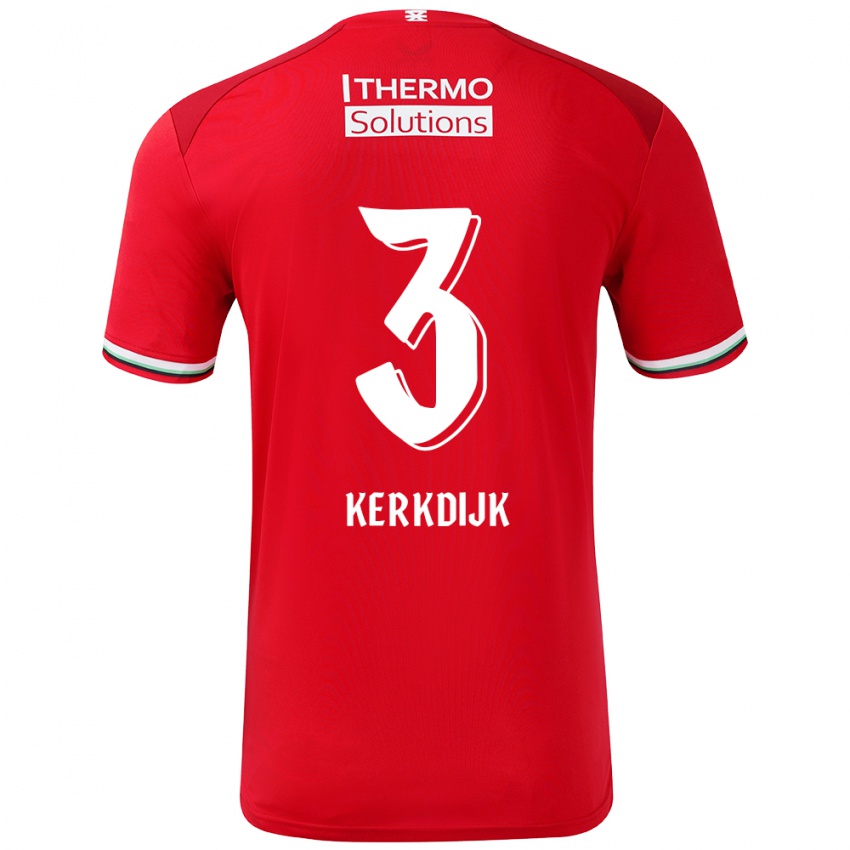 Hombre Camiseta Danique Kerkdijk #3 Rojo Blanco 1ª Equipación 2024/25 La Camisa Argentina