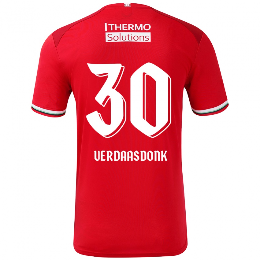 Hombre Camiseta Suus Verdaasdonk #30 Rojo Blanco 1ª Equipación 2024/25 La Camisa Argentina